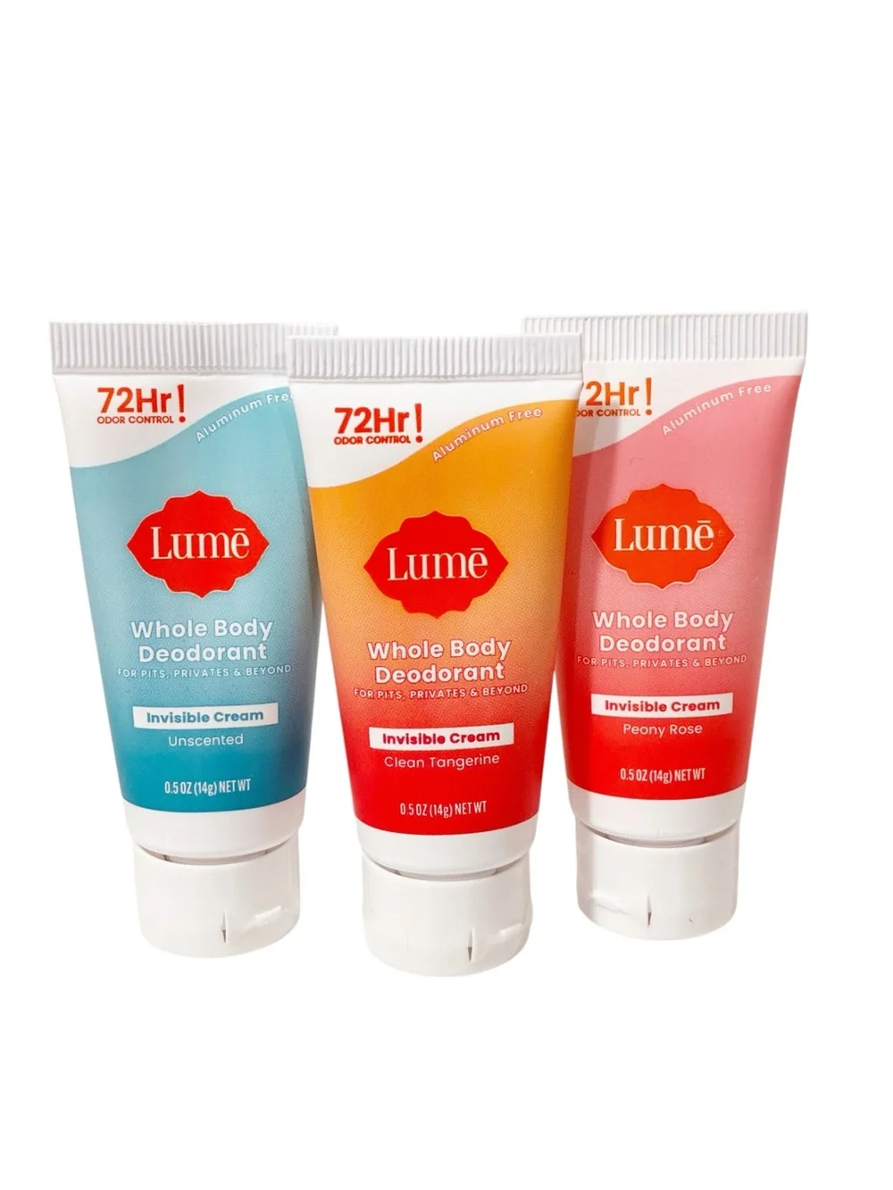 Lume Invisible Cream Whole Body Deodorant Mini Travel Size Lot of 3 NEW SEALED